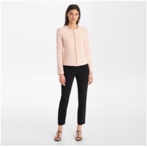 Karl Lagerfeld Light Pink Jacquard Full
Front Zipper Blazer Jacket Size 2